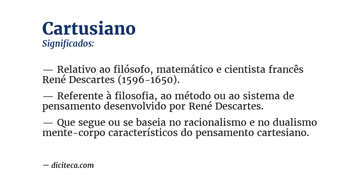 Significado de cartusiano