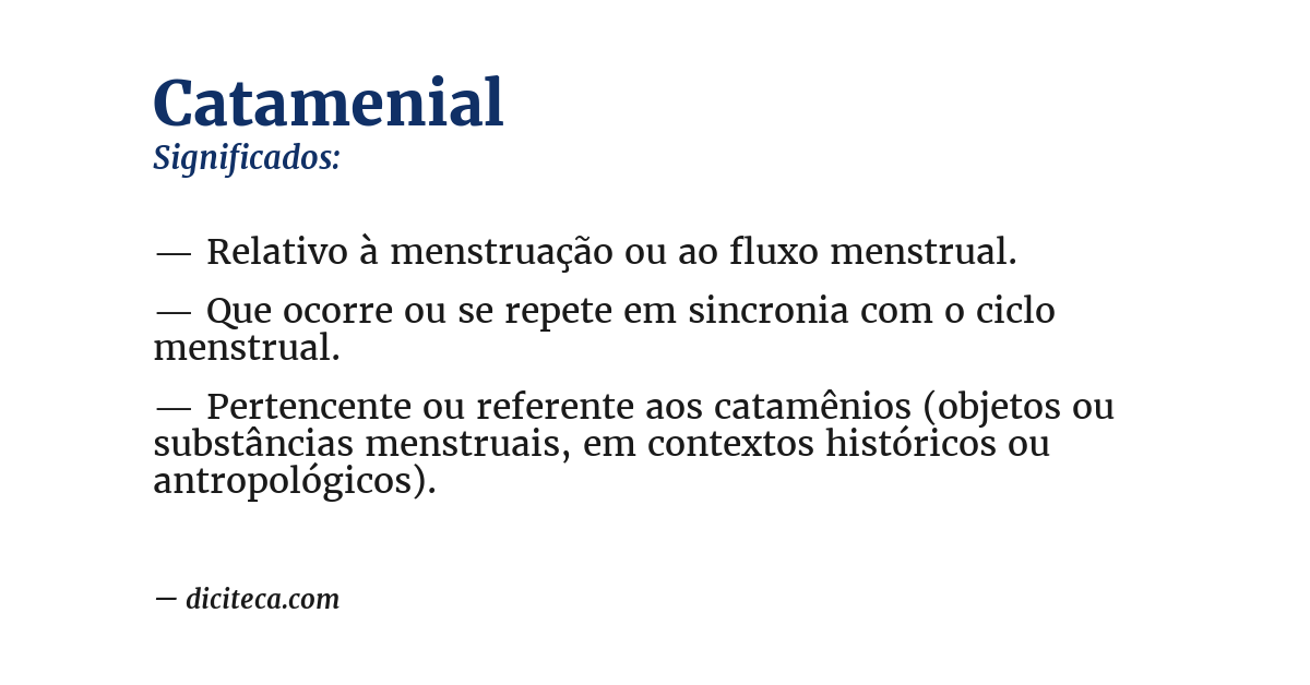 Significado de catamenial