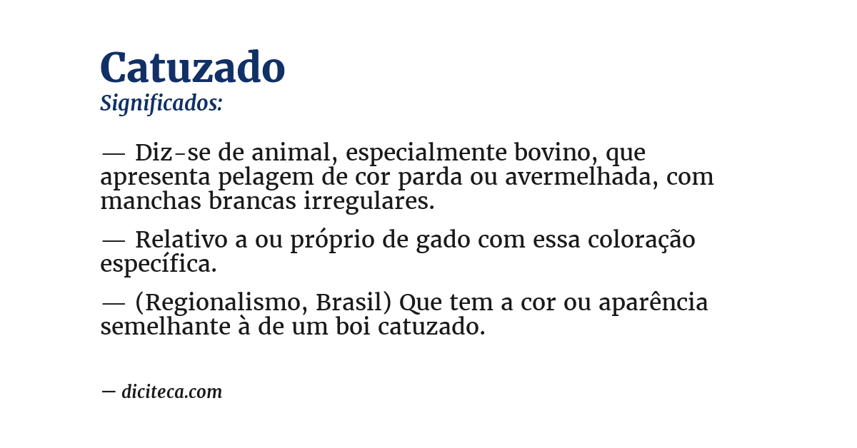 Significado de catuzado