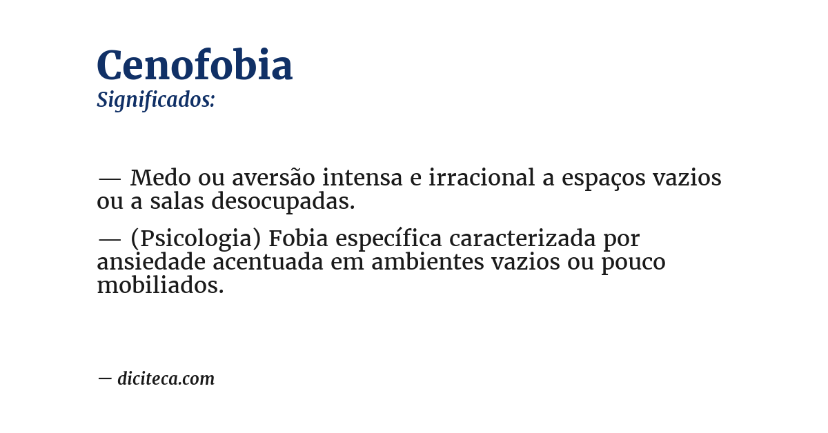 Significado de cenofobia