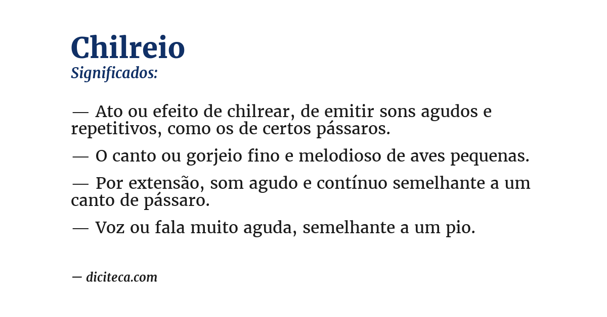 Significado de chilreio