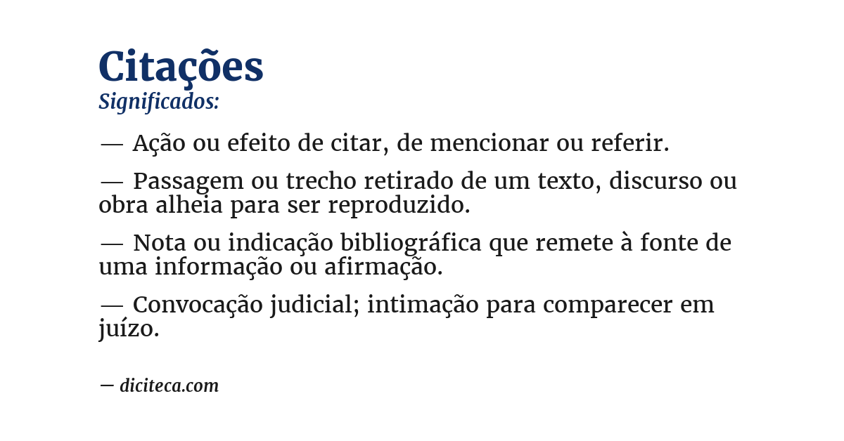 Significado de citações