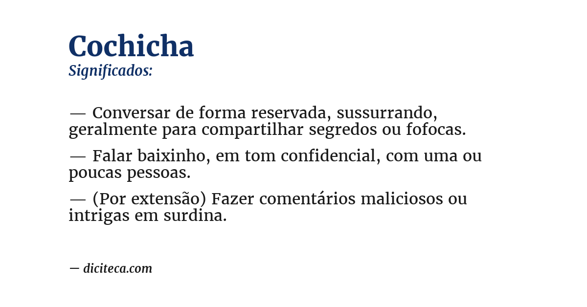 Significado de cochicha