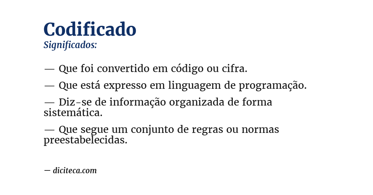 Significado de codificado