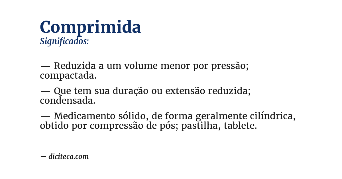Significado de comprimida