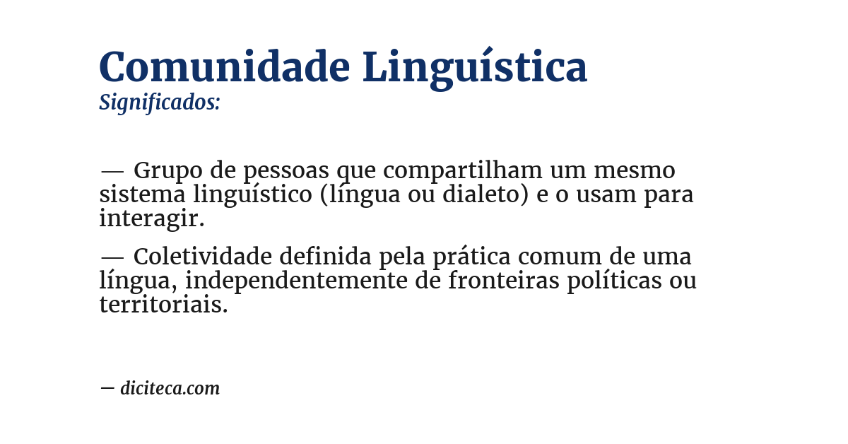 Significado de comunidade linguística