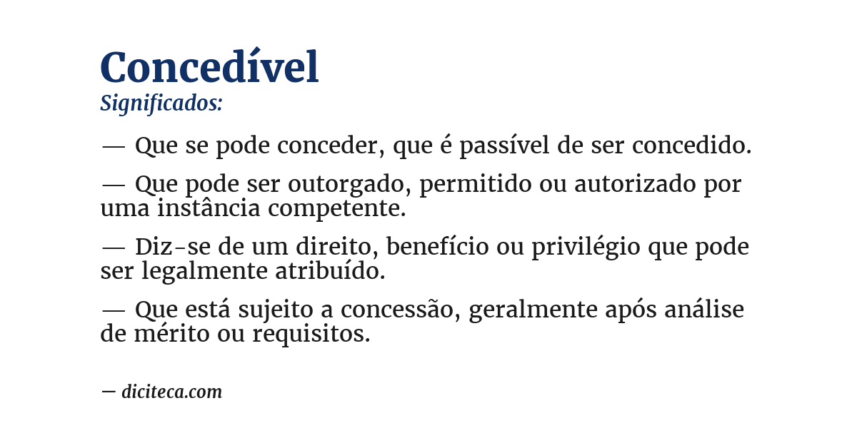 Significado de concedível