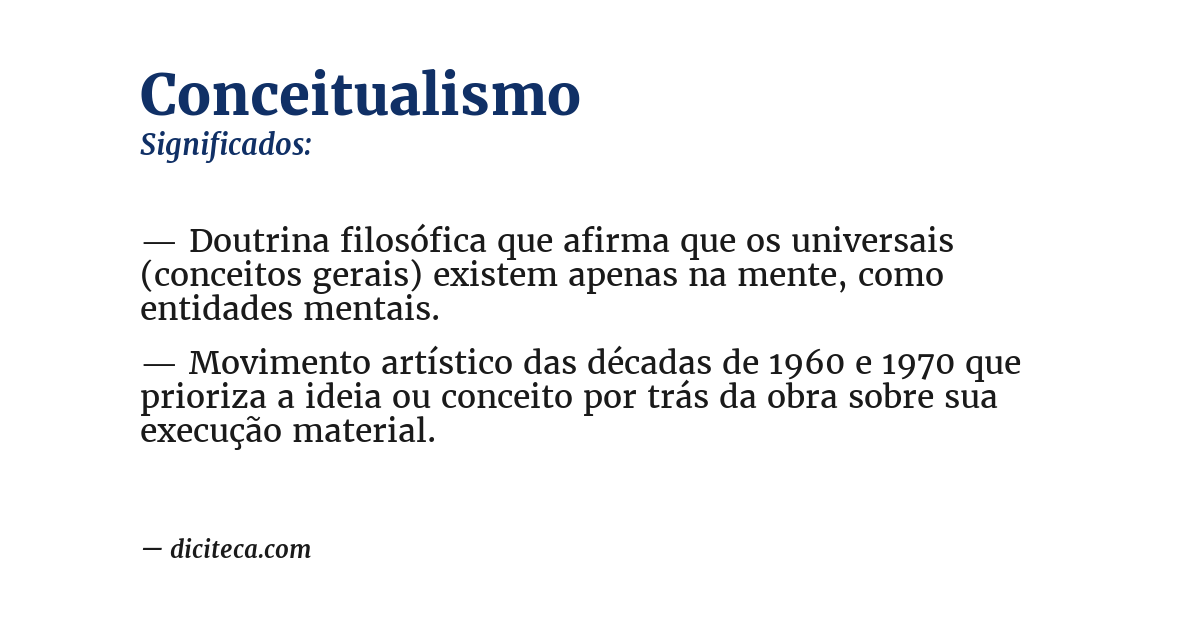 Significado de conceitualismo