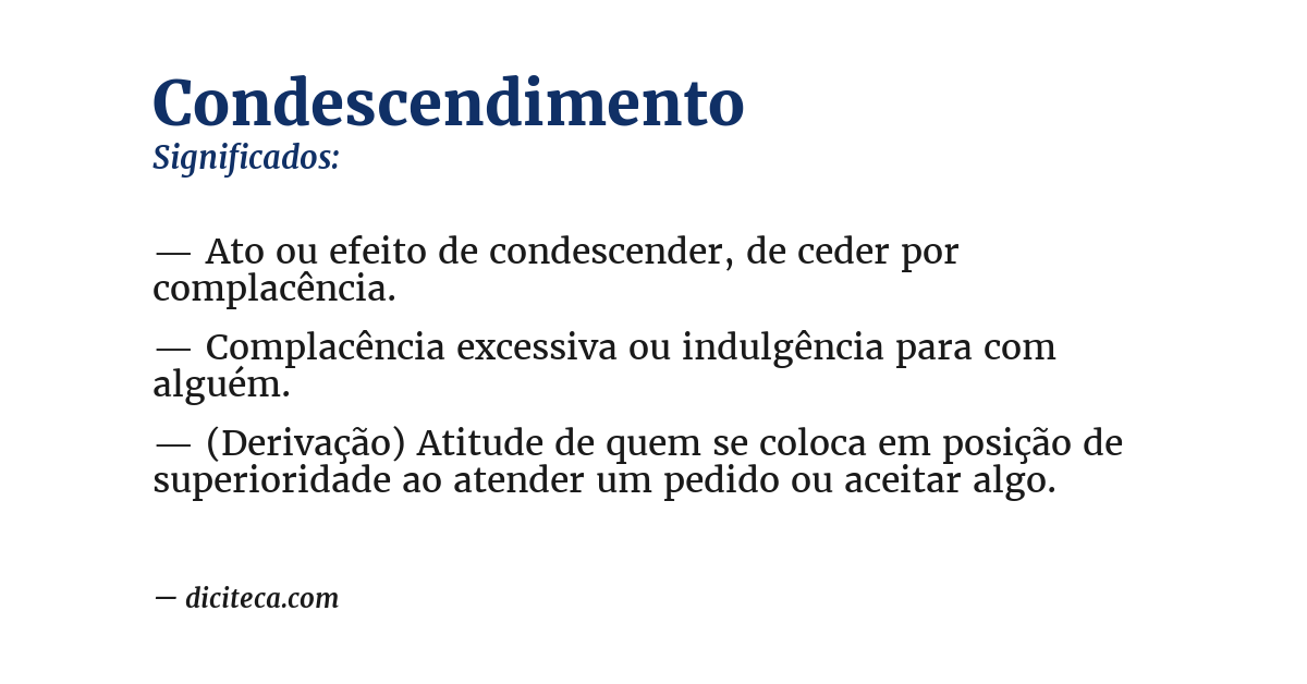 Significado de condescendimento