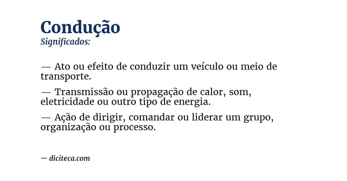 Significado de condução