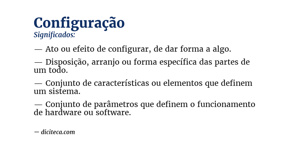 Significado de configuração