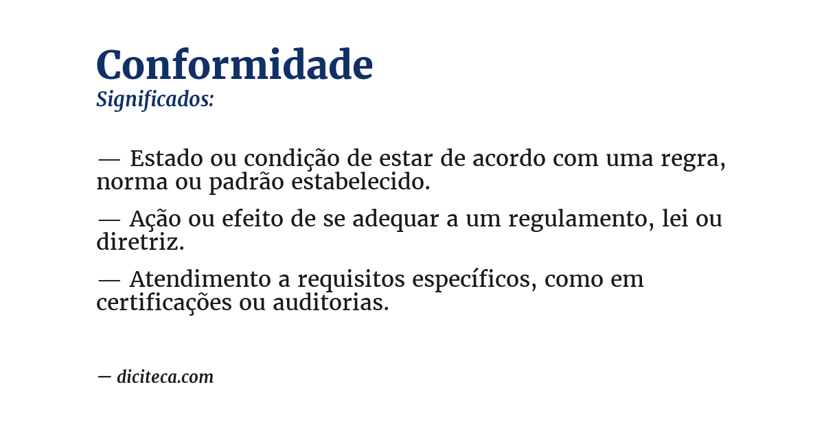 Significado de conformidade