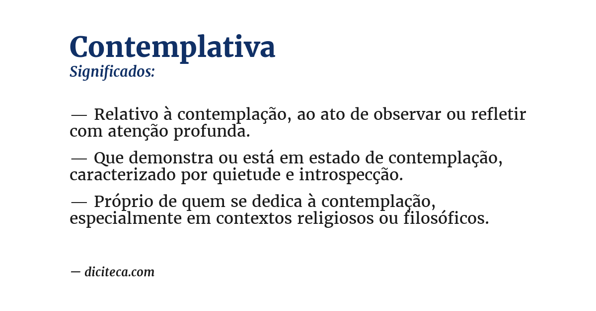 Significado de contemplativa