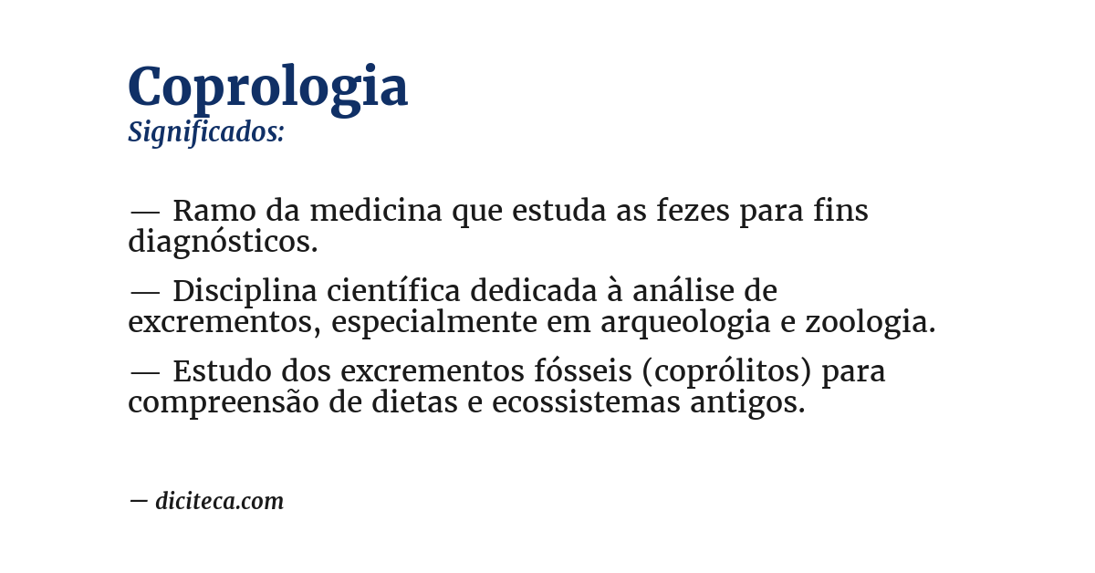 Significado de coprologia