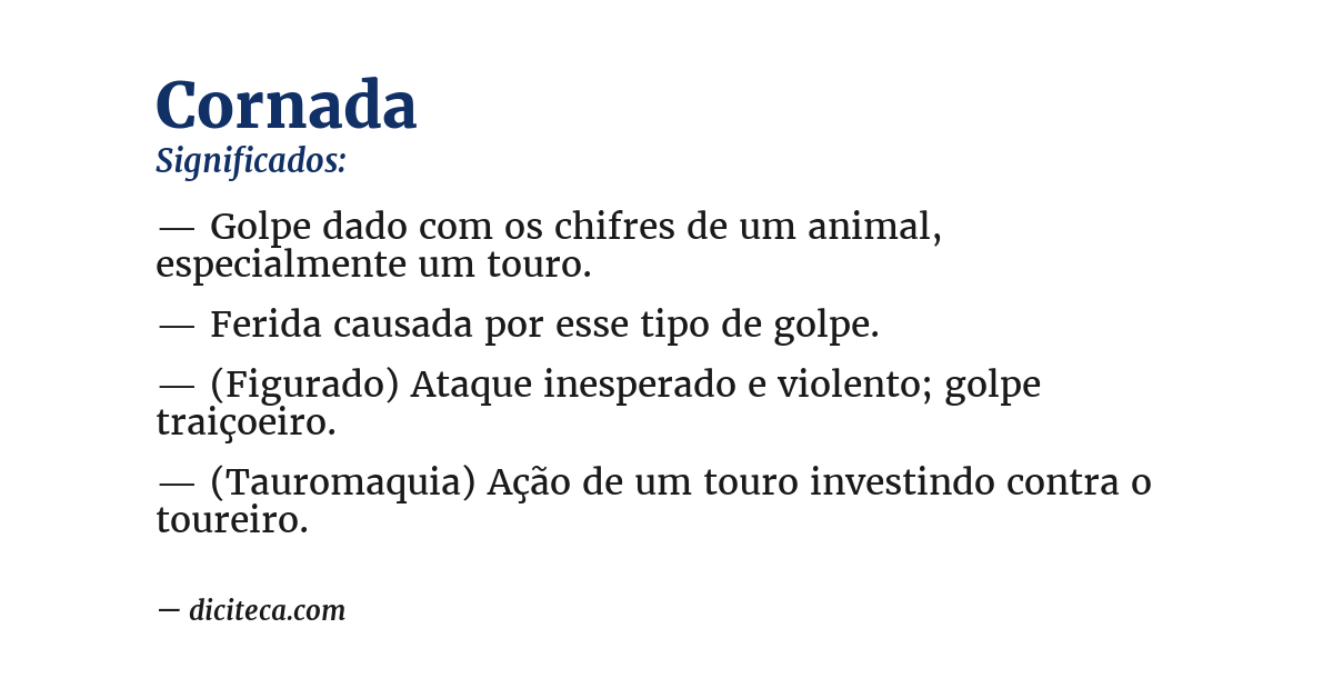 Significado de cornada