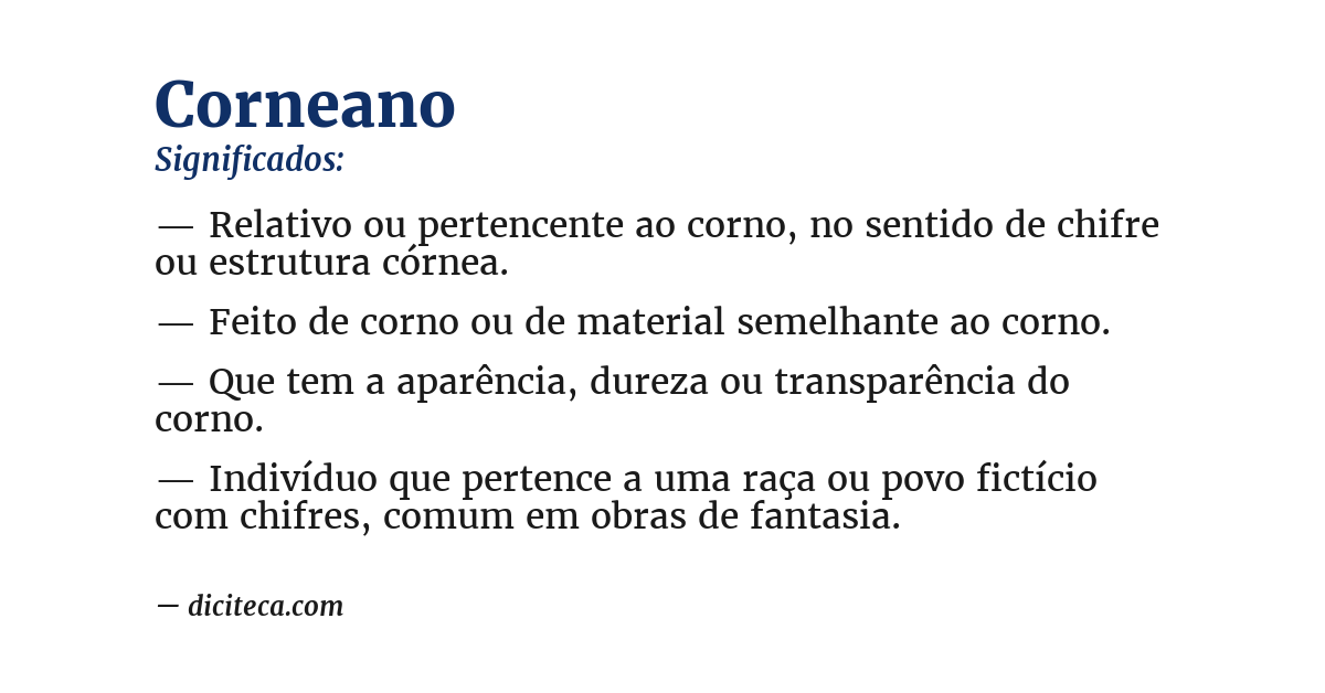 Significado de corneano