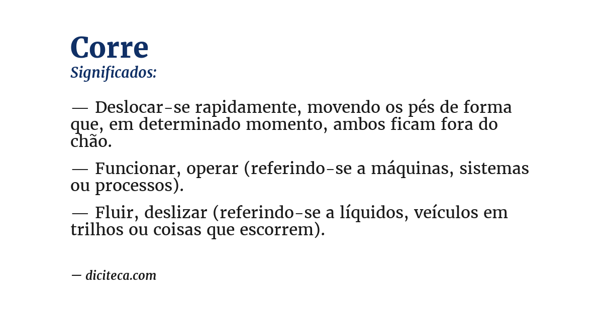 Significado de corre