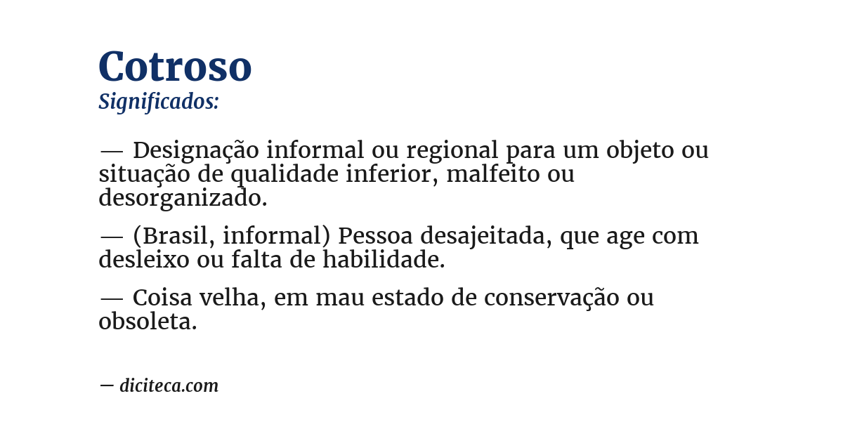 Significado de cotroso