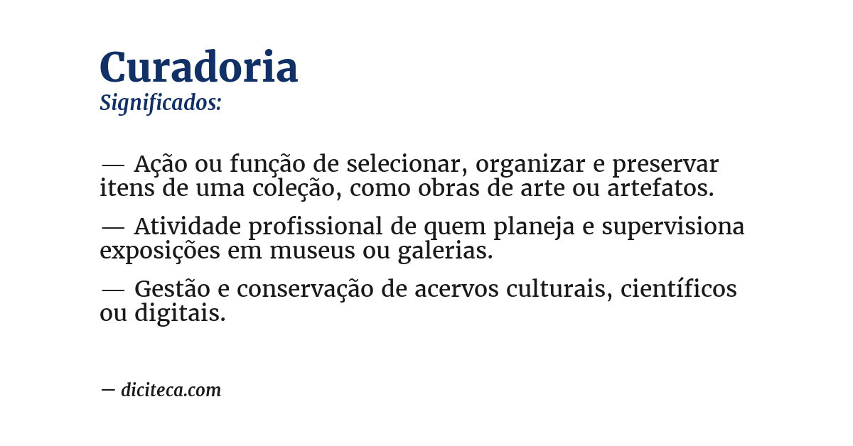 Significado de curadoria