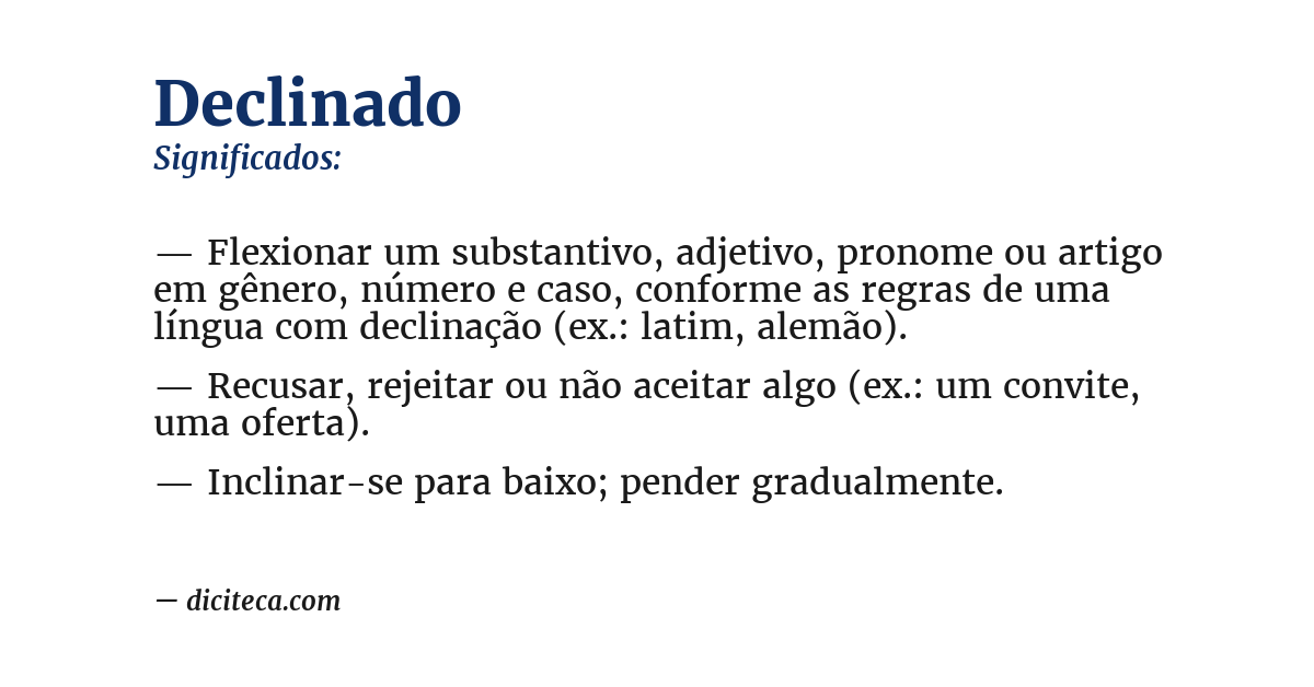 Significado de declinado