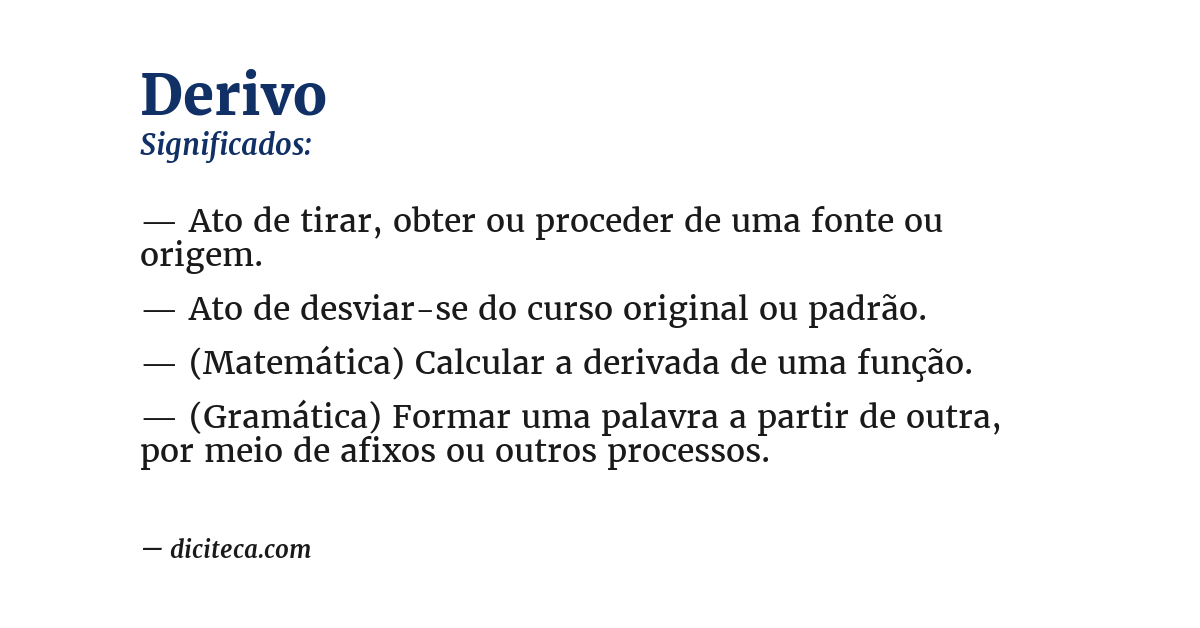 Significado de derivo