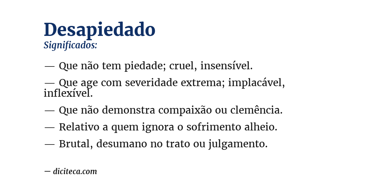 Significado de desapiedado