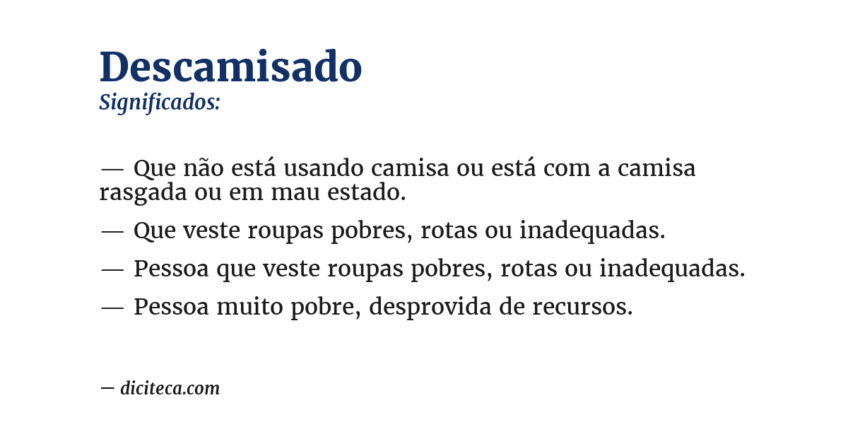 Significado de descamisado