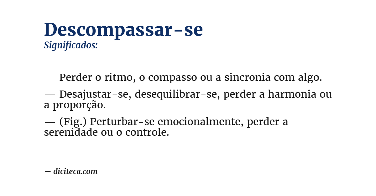 Significado de descompassar-se