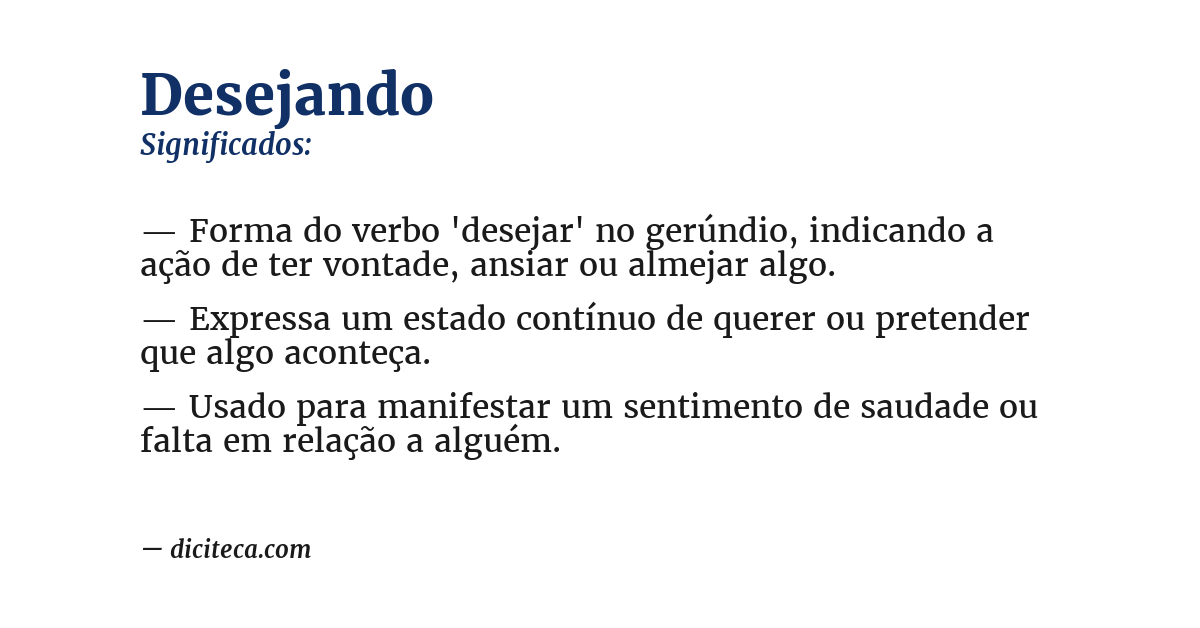 Significado de desejando