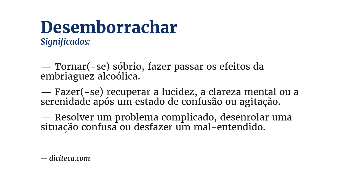 Significado de desemborrachar