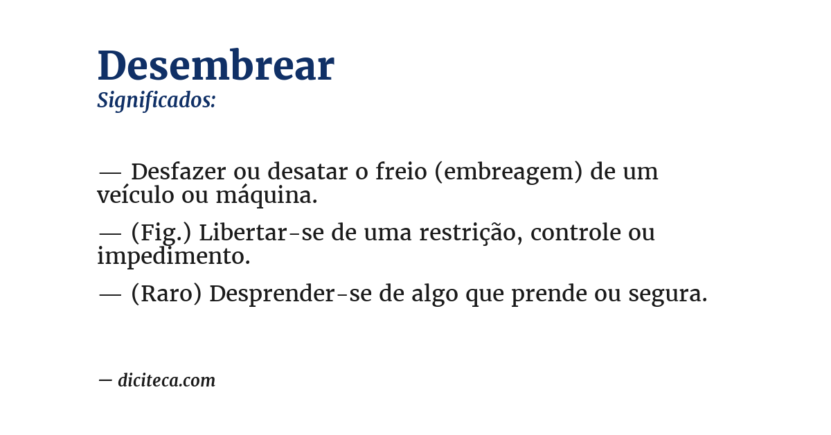 Significado de desembrear