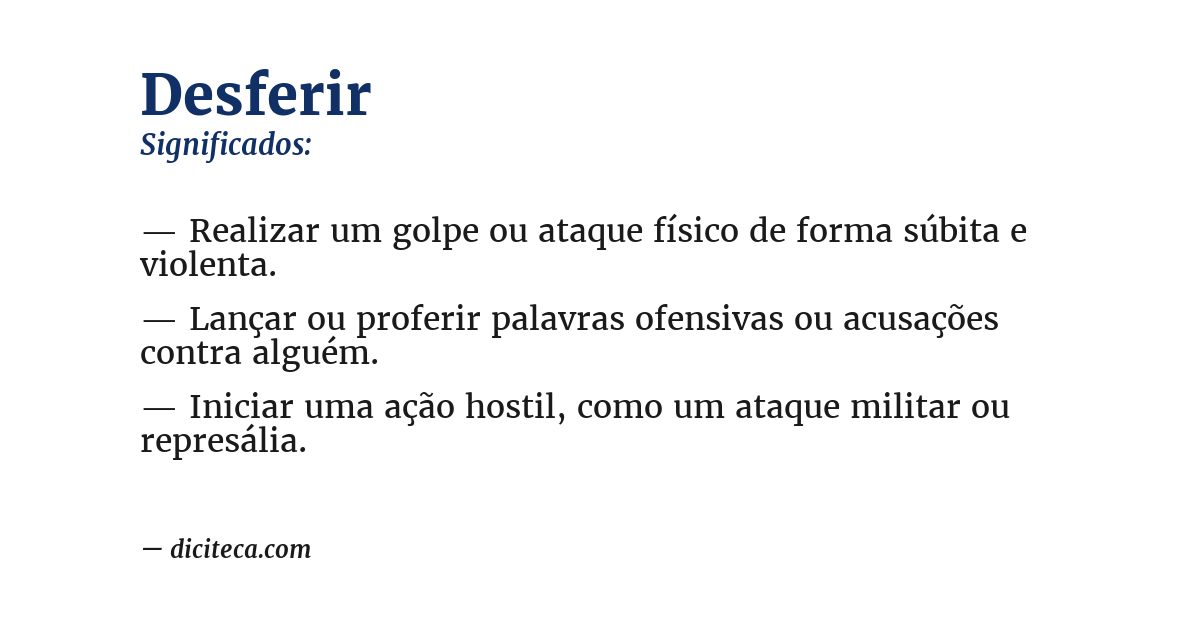 Significado de desferir