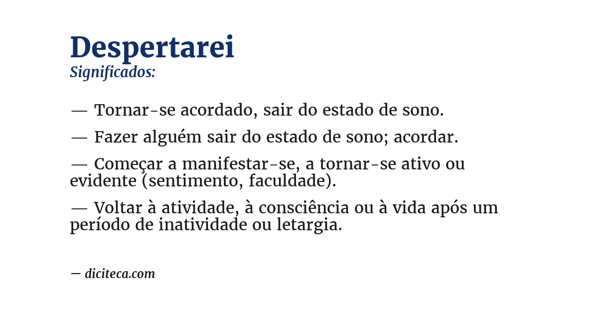 Significado de despertarei