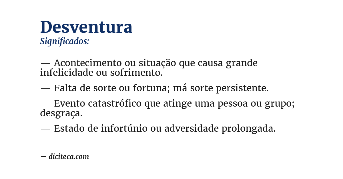 Significado de desventura