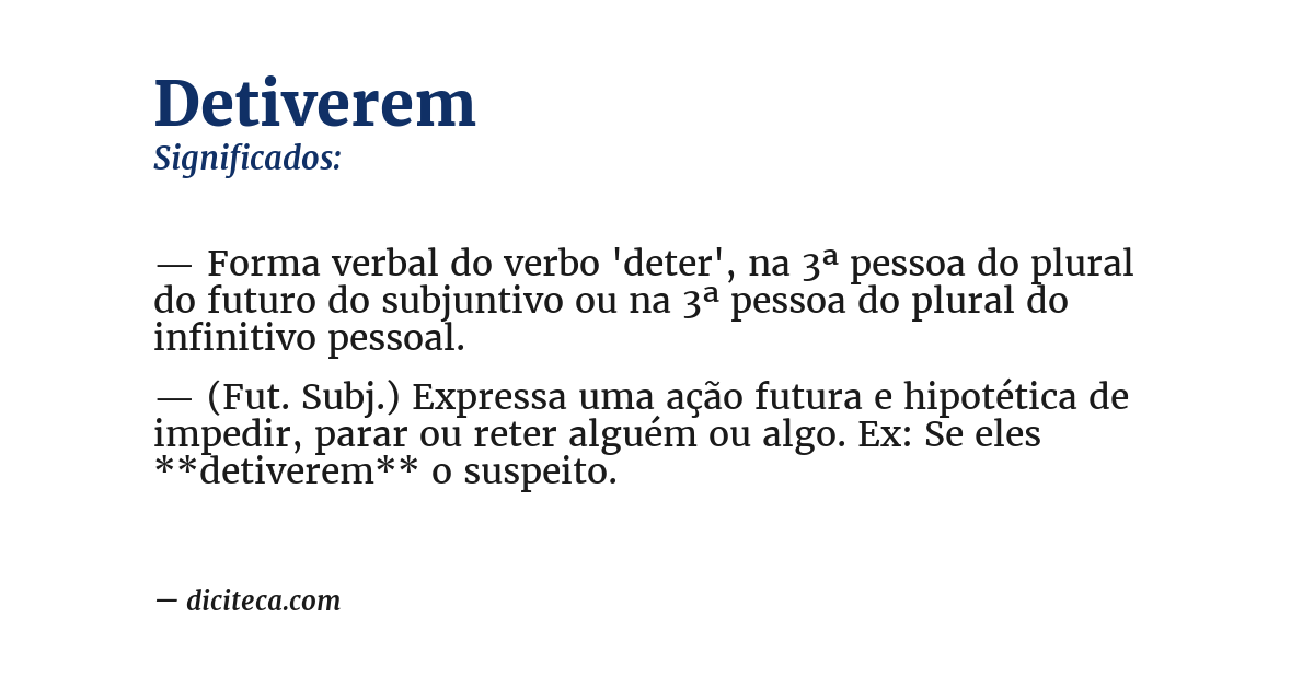 Significado de detiverem