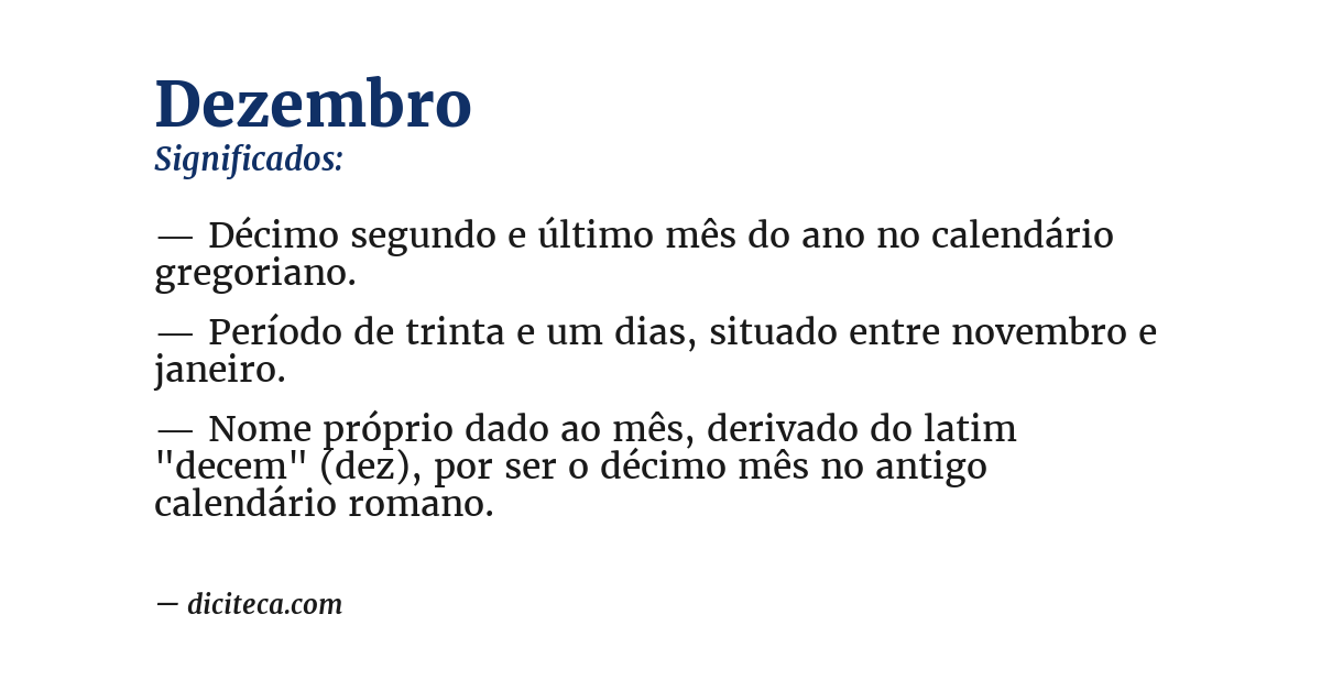 Significado de dezembro