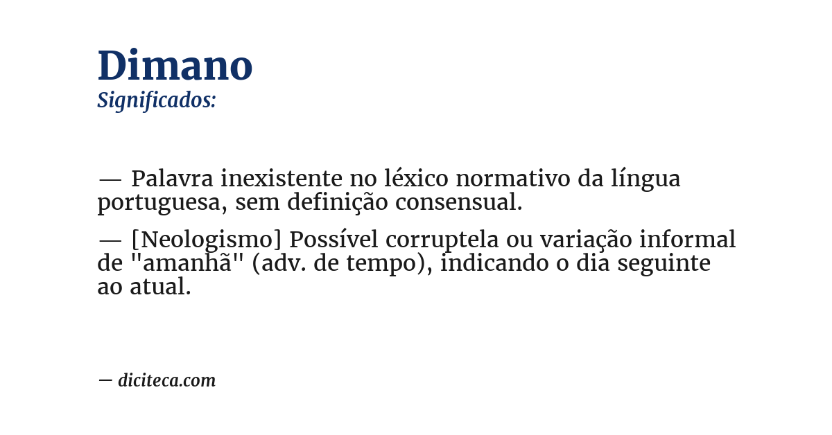 Significado de dimano