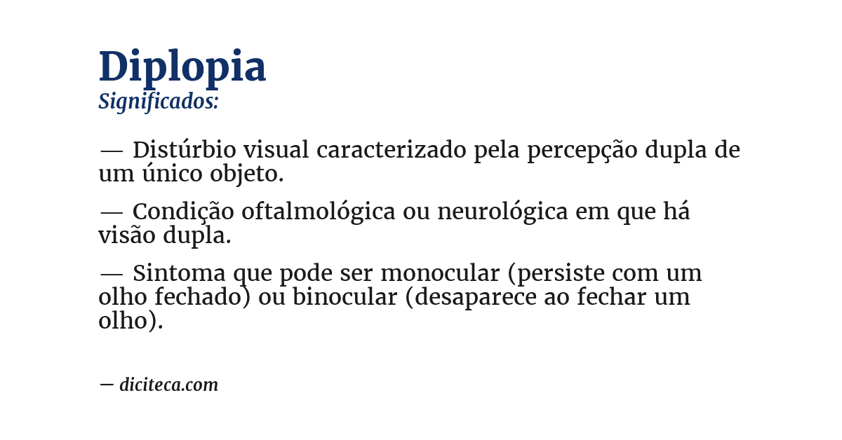 Significado de diplopia