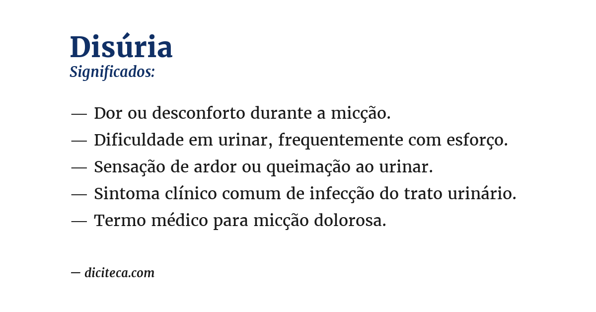 Significado de disúria