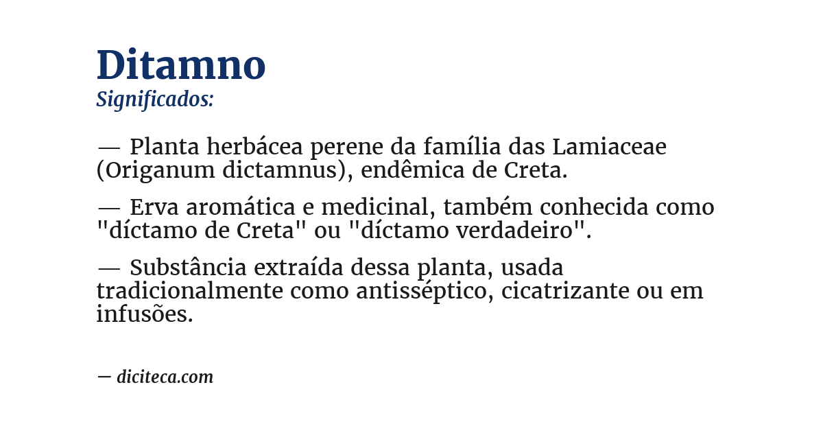 Significado de ditamno