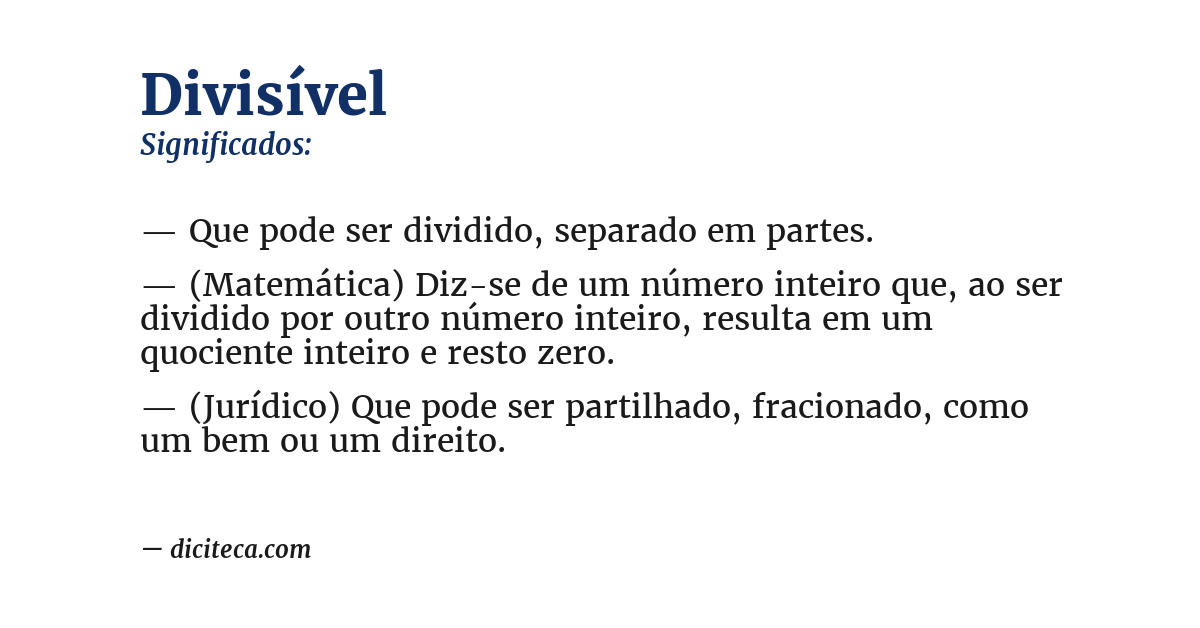 Significado de divisível