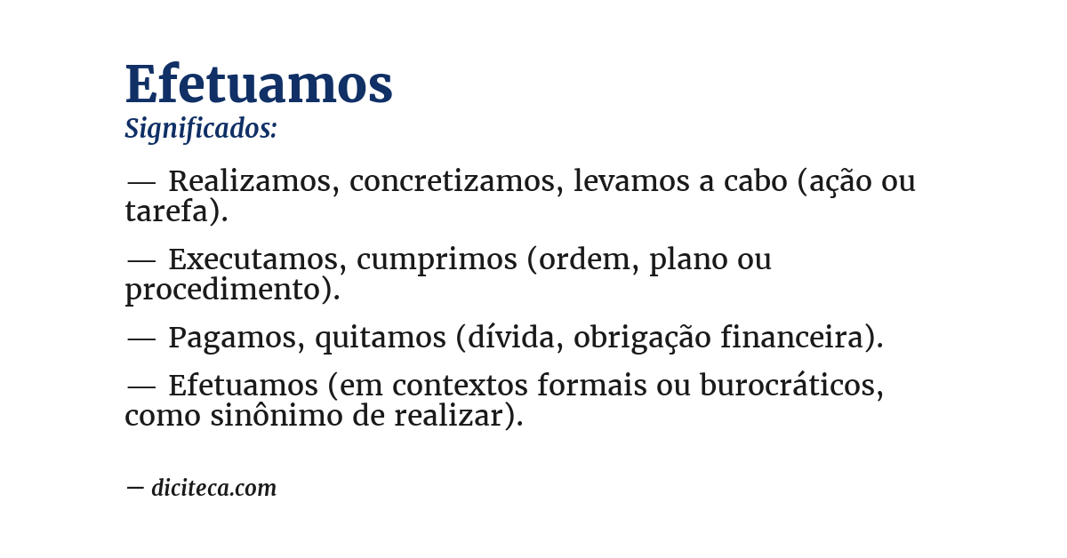 Significado de efetuamos