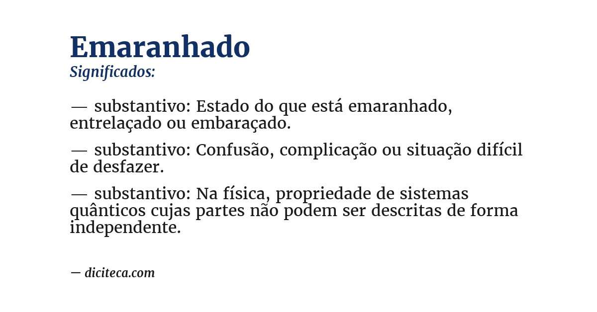 Significado de emaranhado