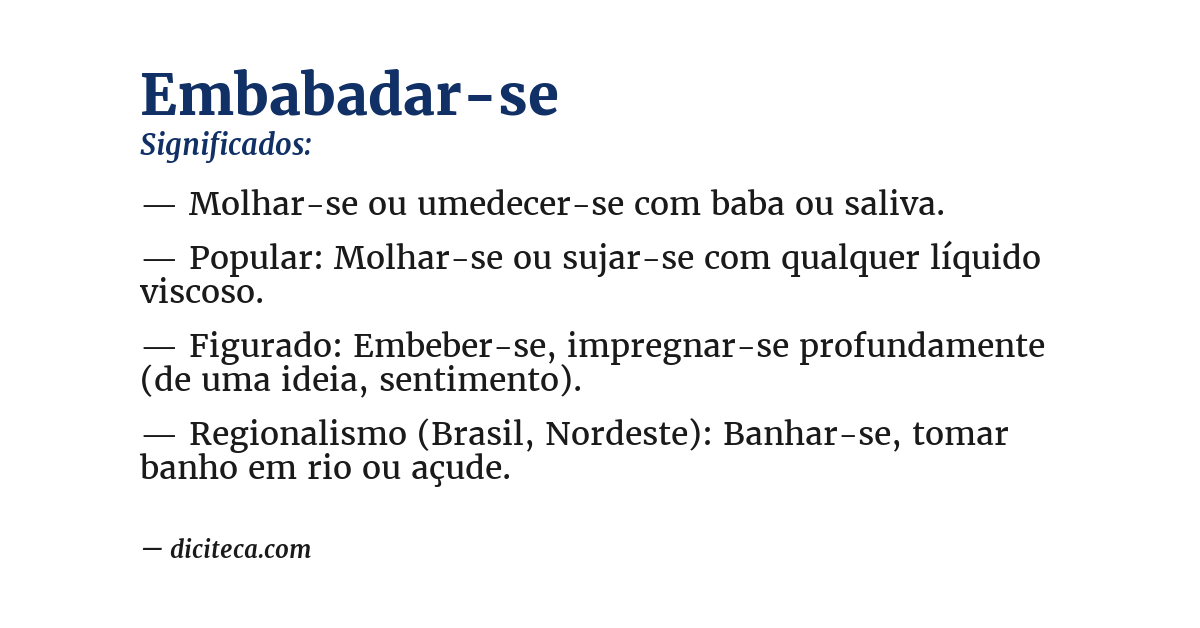 Significado de embabadar-se
