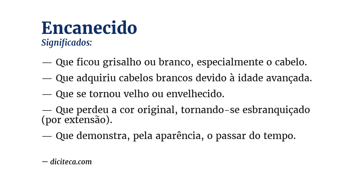 Significado de encanecido