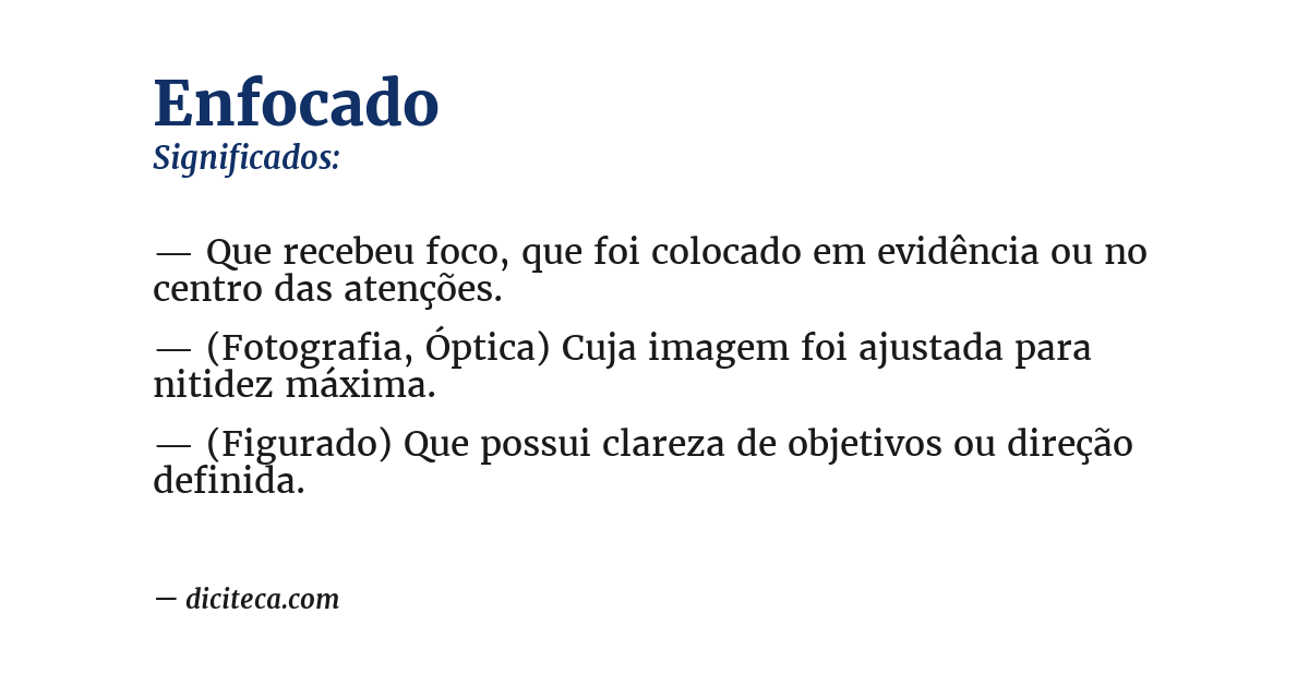 Significado de enfocado
