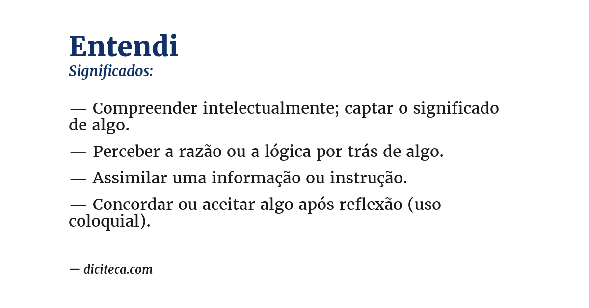 Significado de entendi