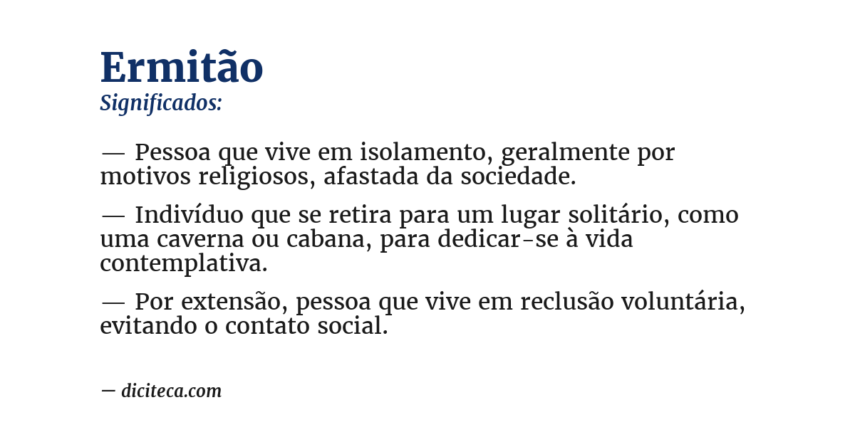 Significado de ermitão