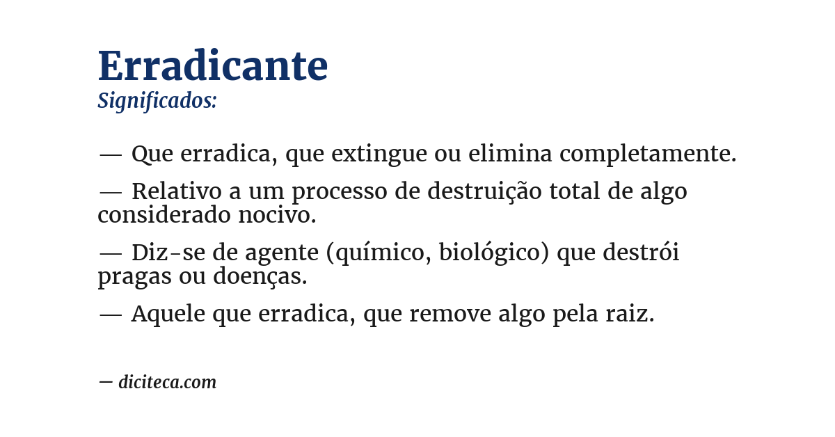 Significado de erradicante