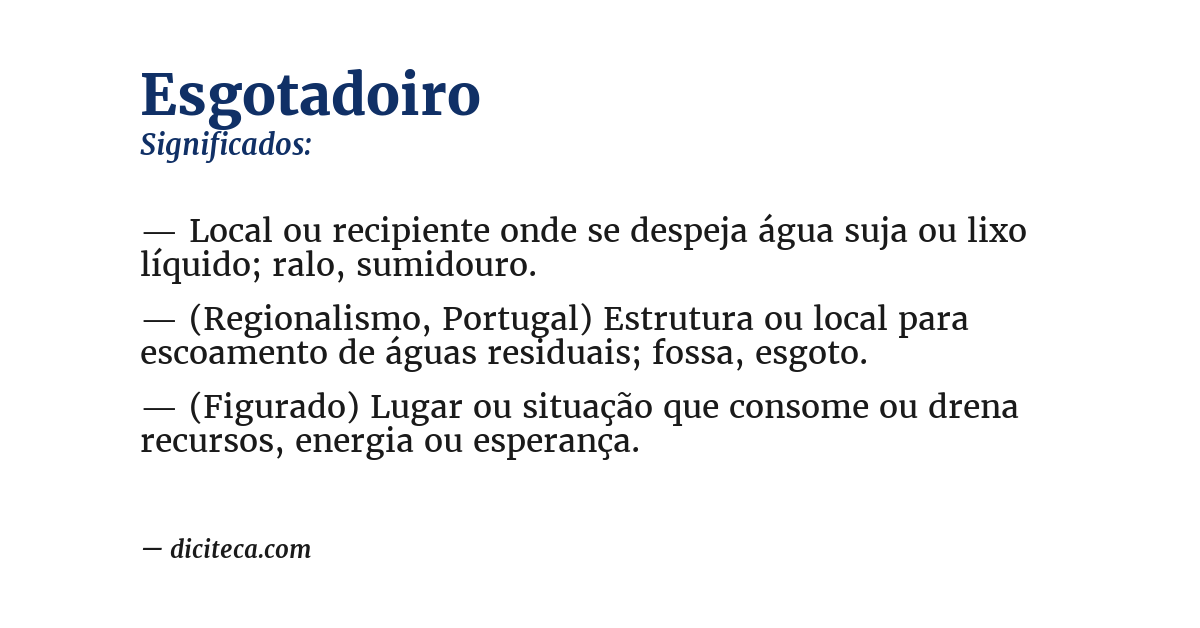 Significado de esgotadoiro